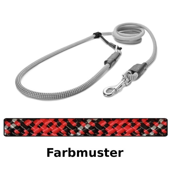 EASYLONG Hundeleine - M - 2,5m - rot mix